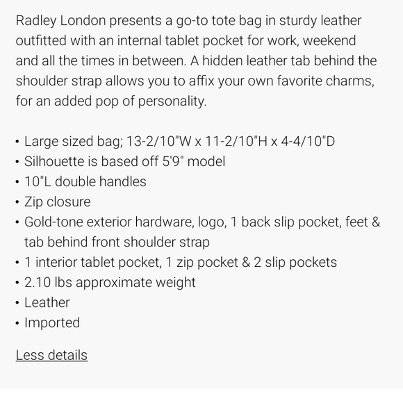 Radley London Greyfriar's Garden Zip-Top Tote -EUC - Picture 15 of 16